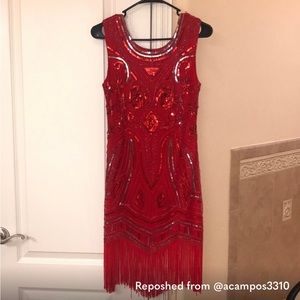 Flapper Dress Women’s XS red